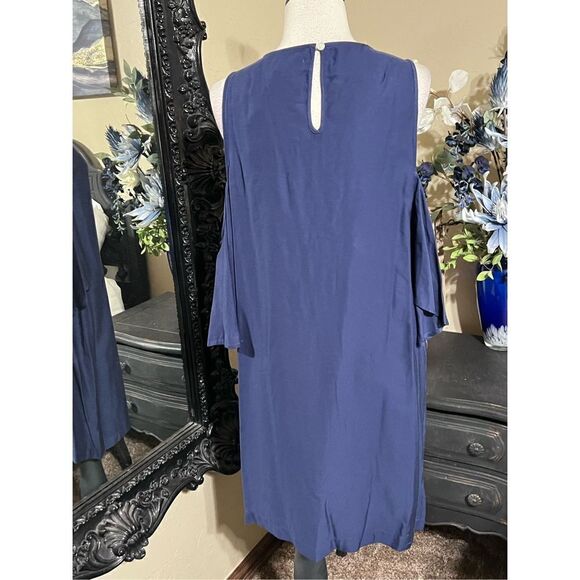 Mud Pie NWT Cora Cold Shoulder Short Sleeve A-Line Mini Dress Size Large - Picture 3 of 4